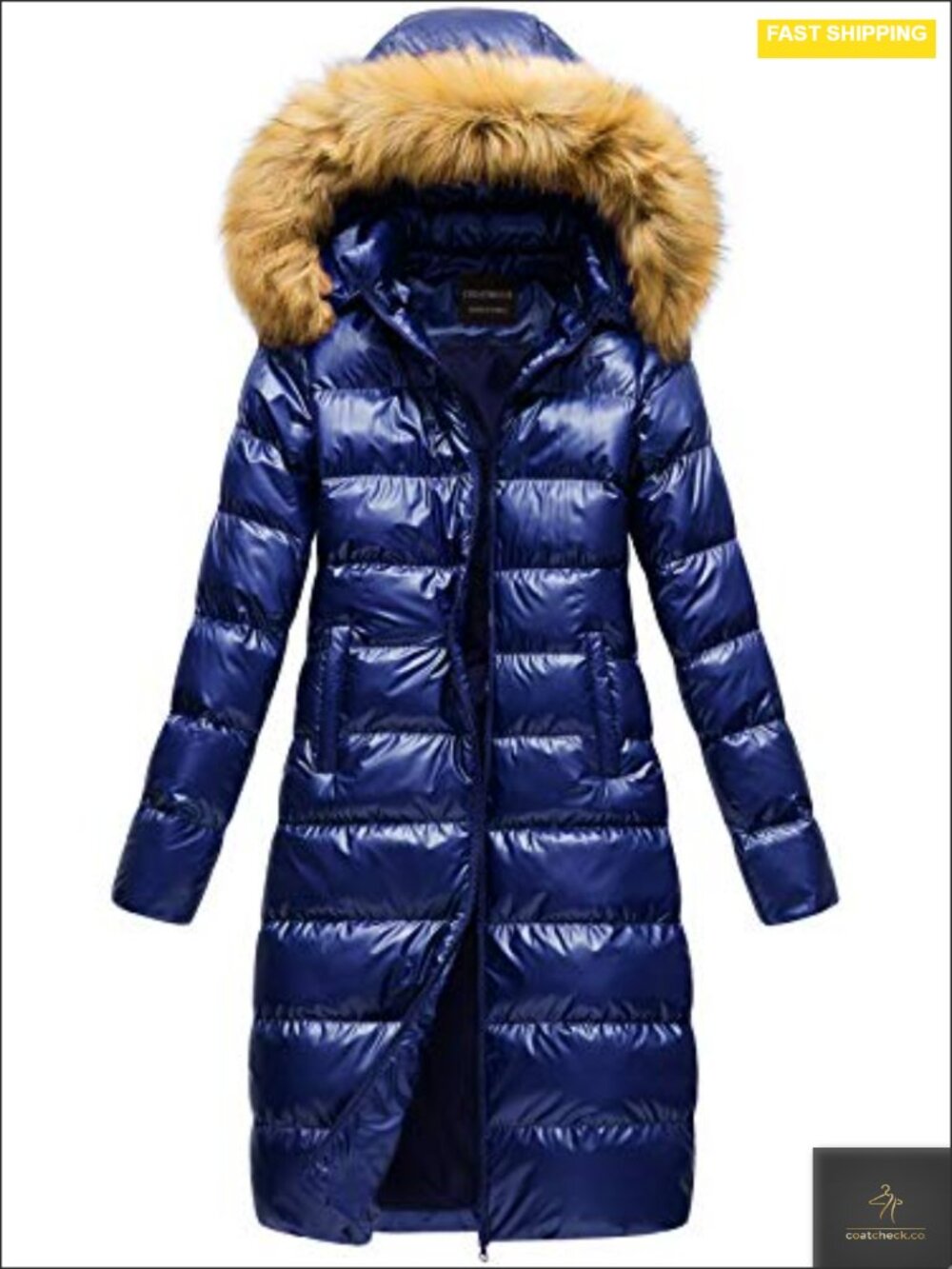 Women's Long Faux Fur Puffer Coat with Detachable Hood